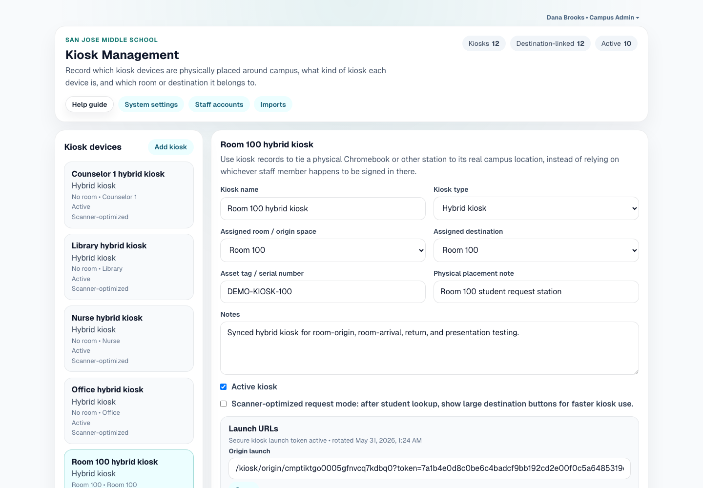 Kiosk Management screenshot