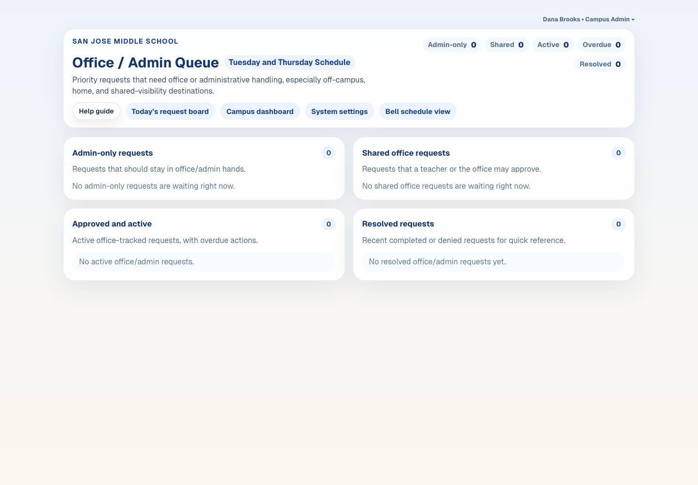 Office / Admin Queue screenshot