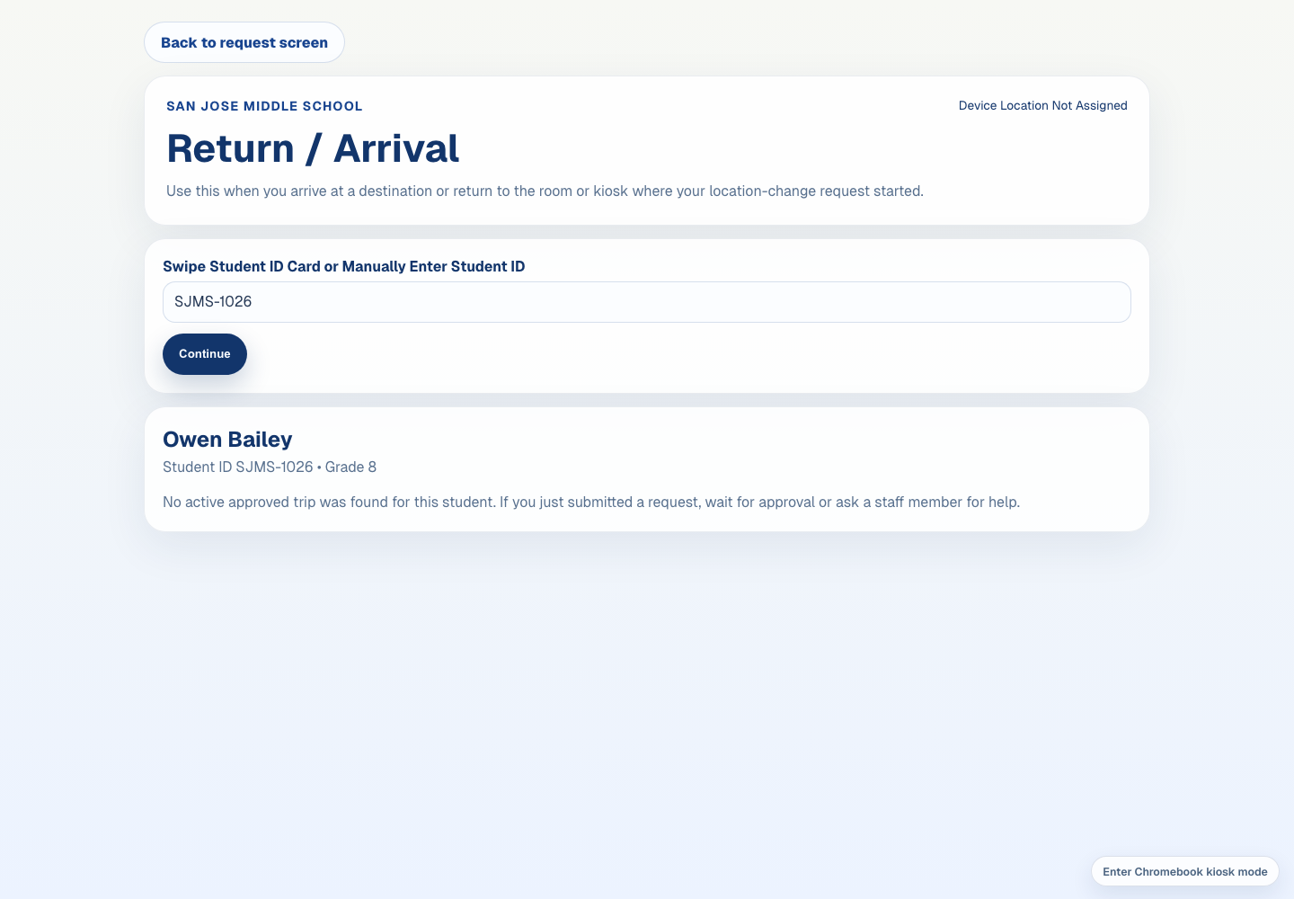 Return / Arrival screenshot